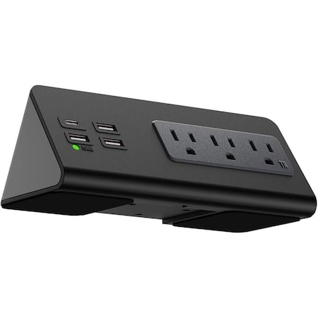 Kable Kontrol Power Strip, Rack Mounted, USB, 7 4.9 ft., White KK-EC-BK-C